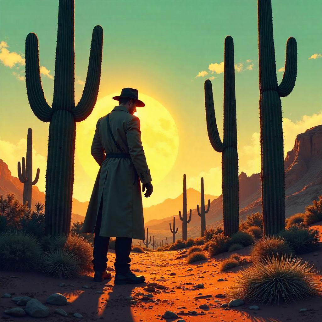 Desert Sleuth: Cacti Noir Concept Art