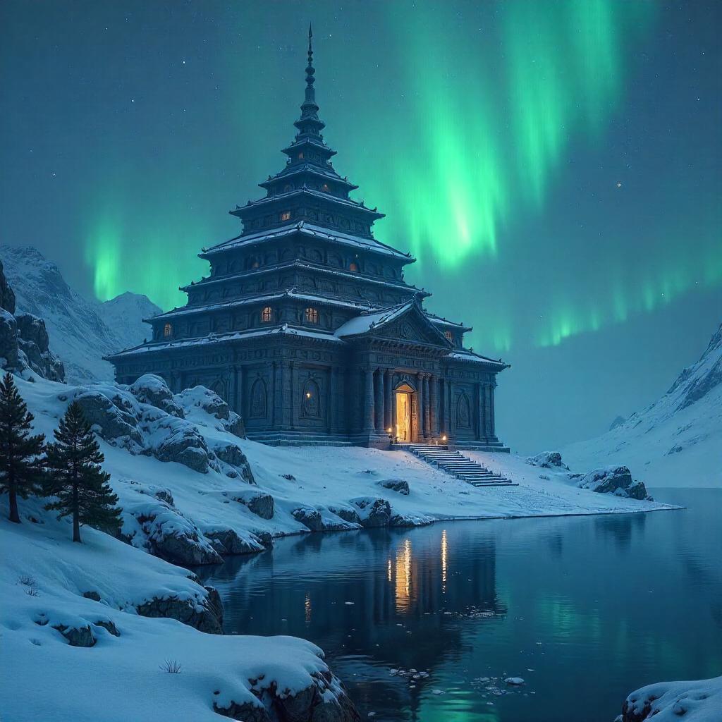 Aurora over the Silent Temple