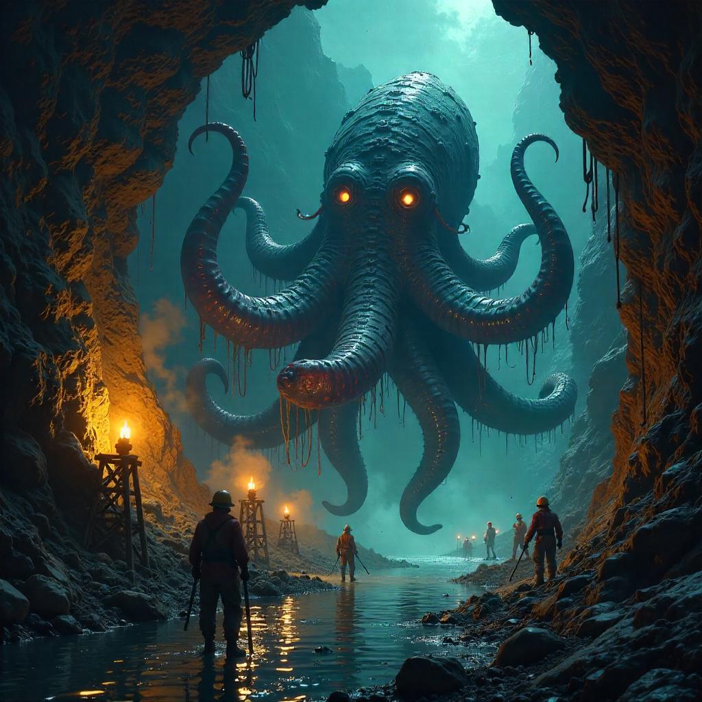 Kraken in the Mine — Concept Art Scene