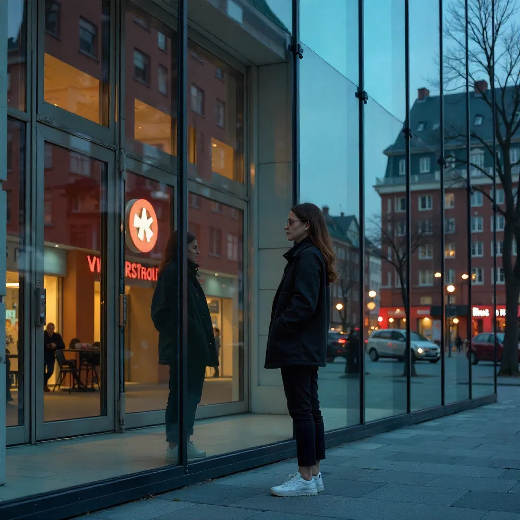 Reflection in Berlin's Sleek Glass Facade