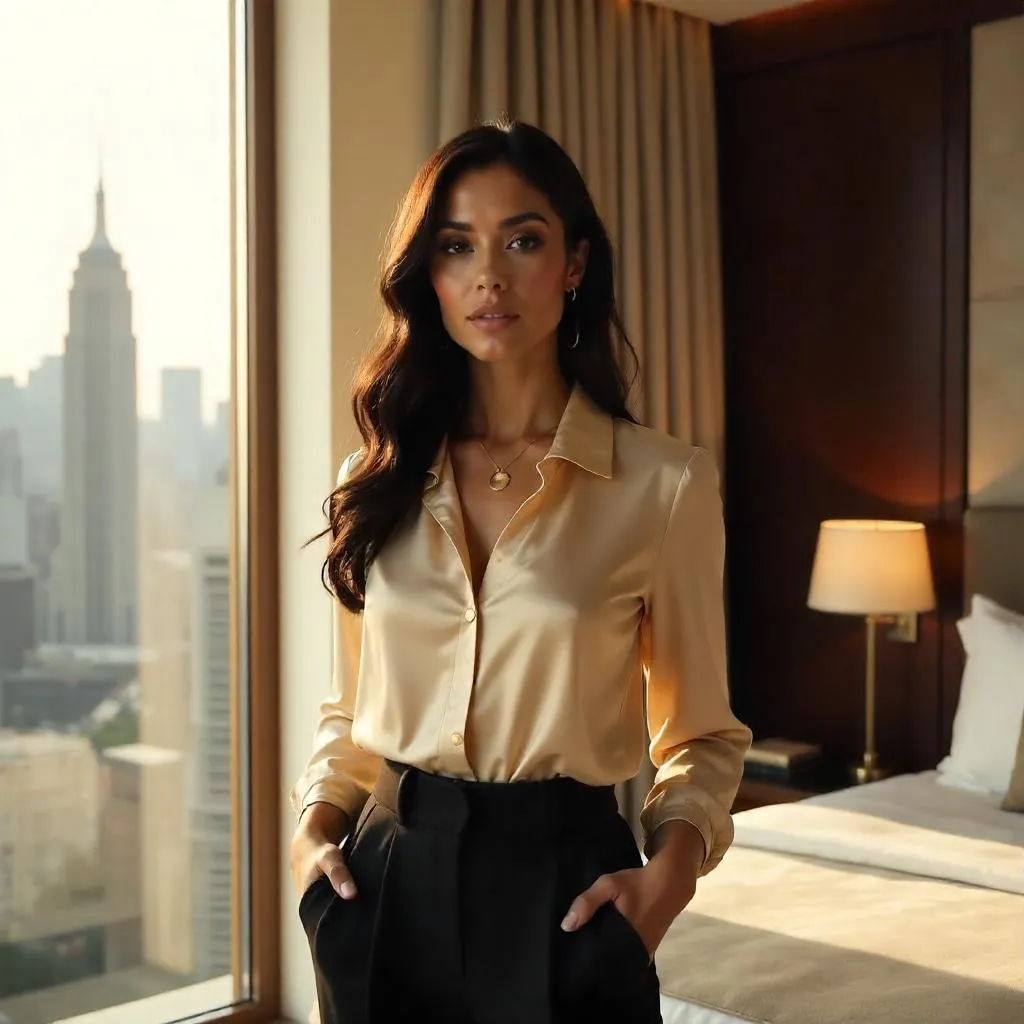 Stylish Latina in a Luxury Hotel Suite