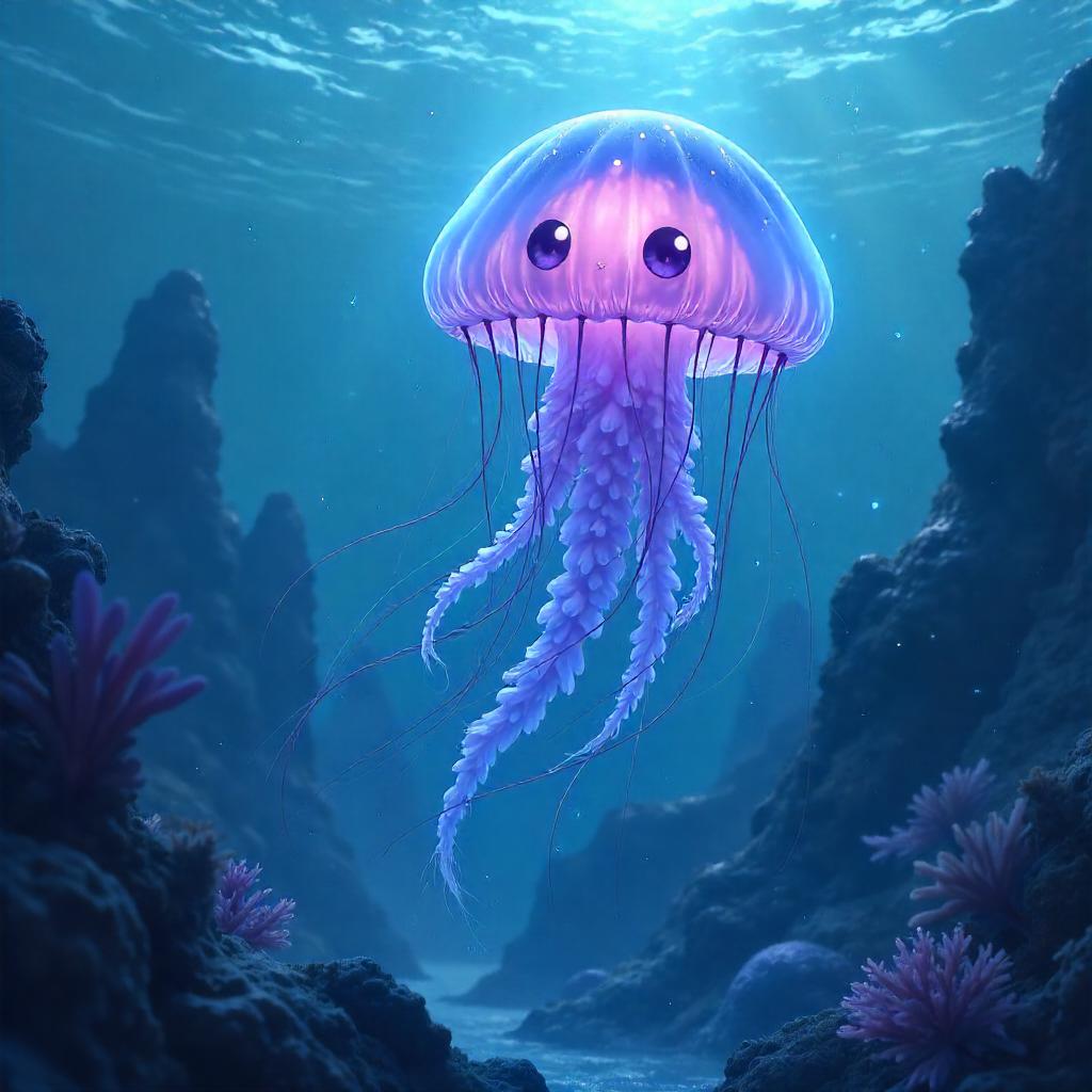 Dense Fog Jellyfish in Anime Style
