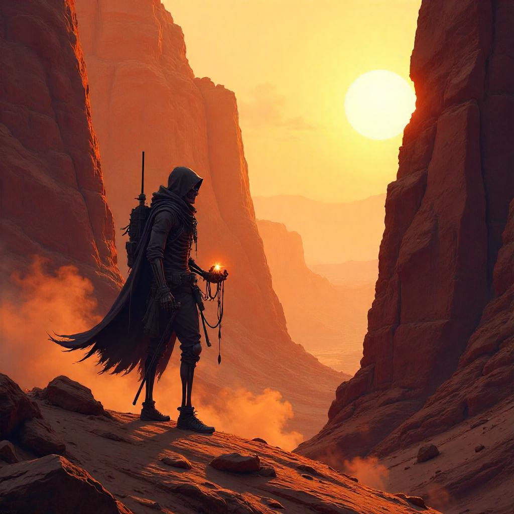 Skeleton in the Canyon: Digital Desert Portrait