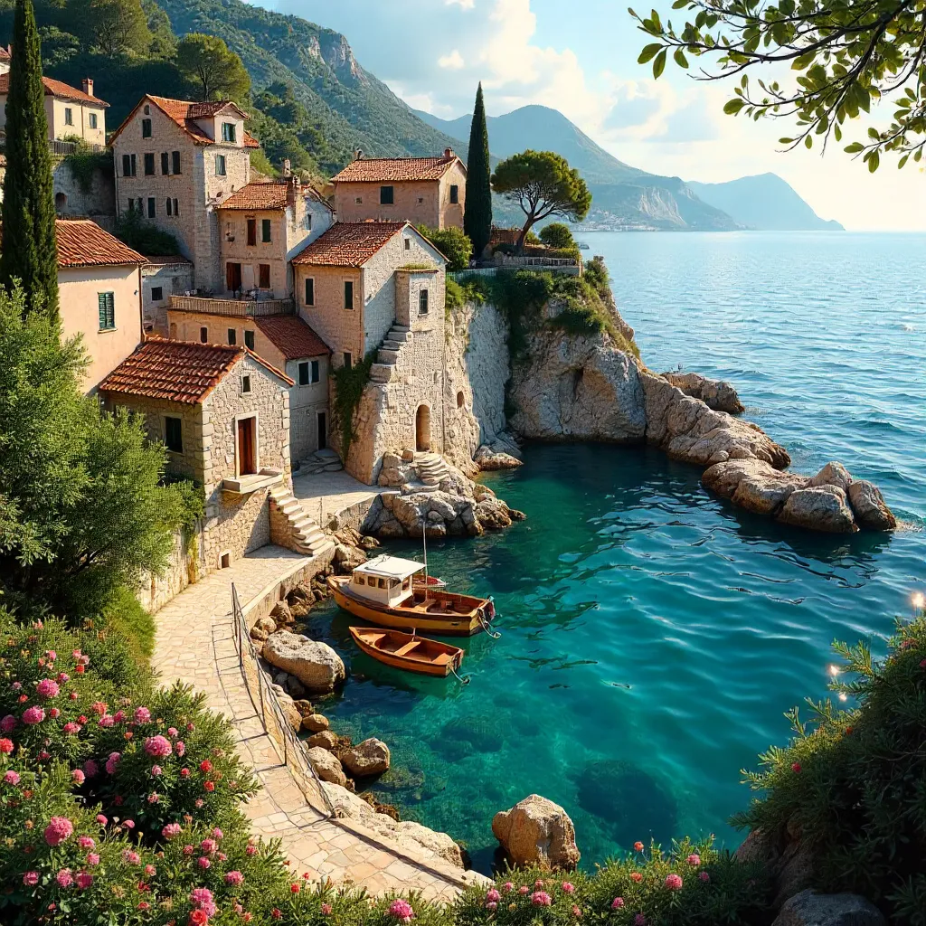 Charming Lopud Coast: Stone Homes and Greenery