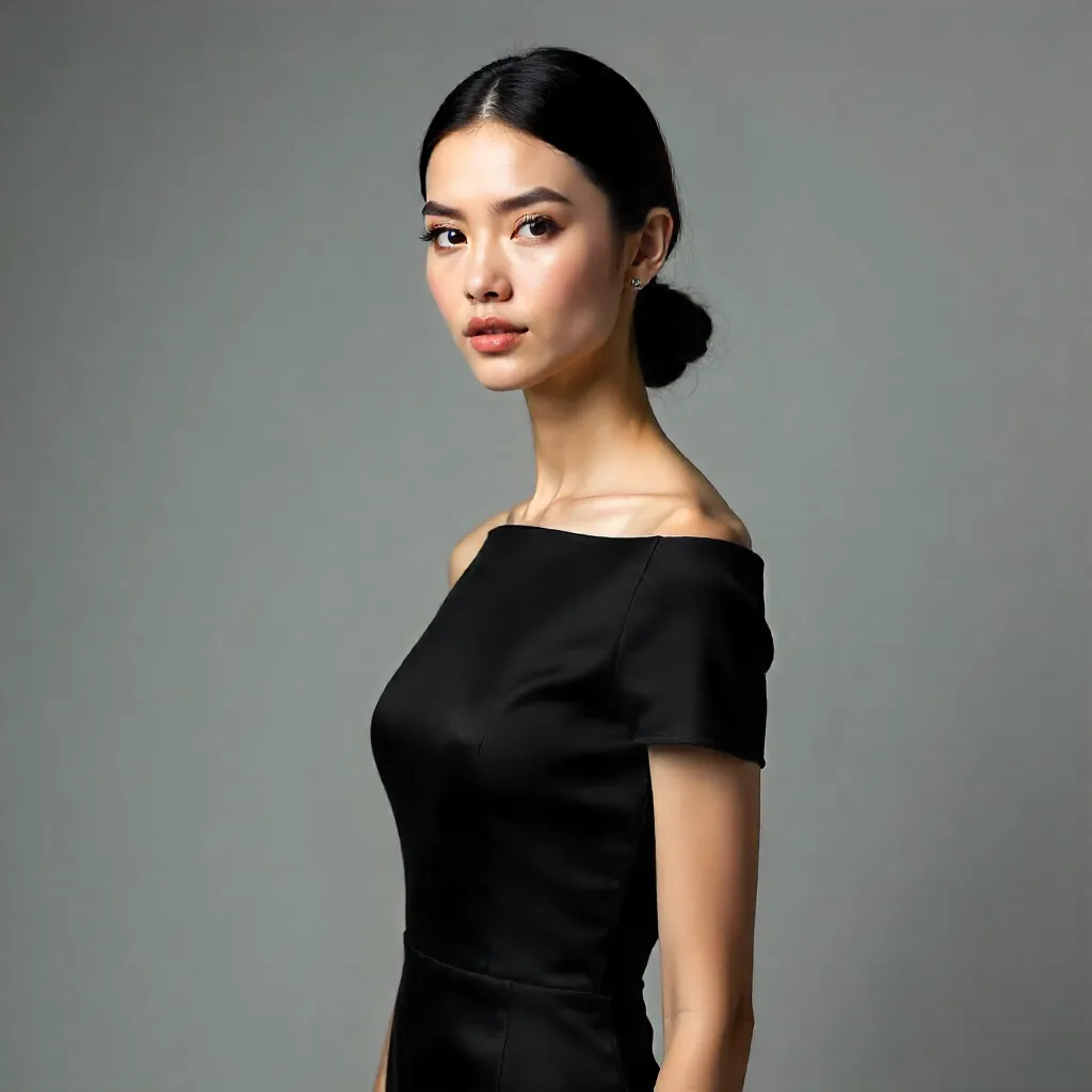 Striking Modern Fashion Portrait in a Black Dress