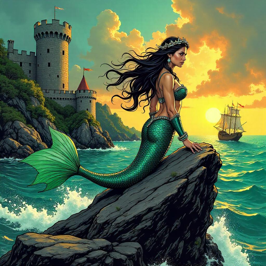 Mermaid of the Medieval Coast: Comic Adventure