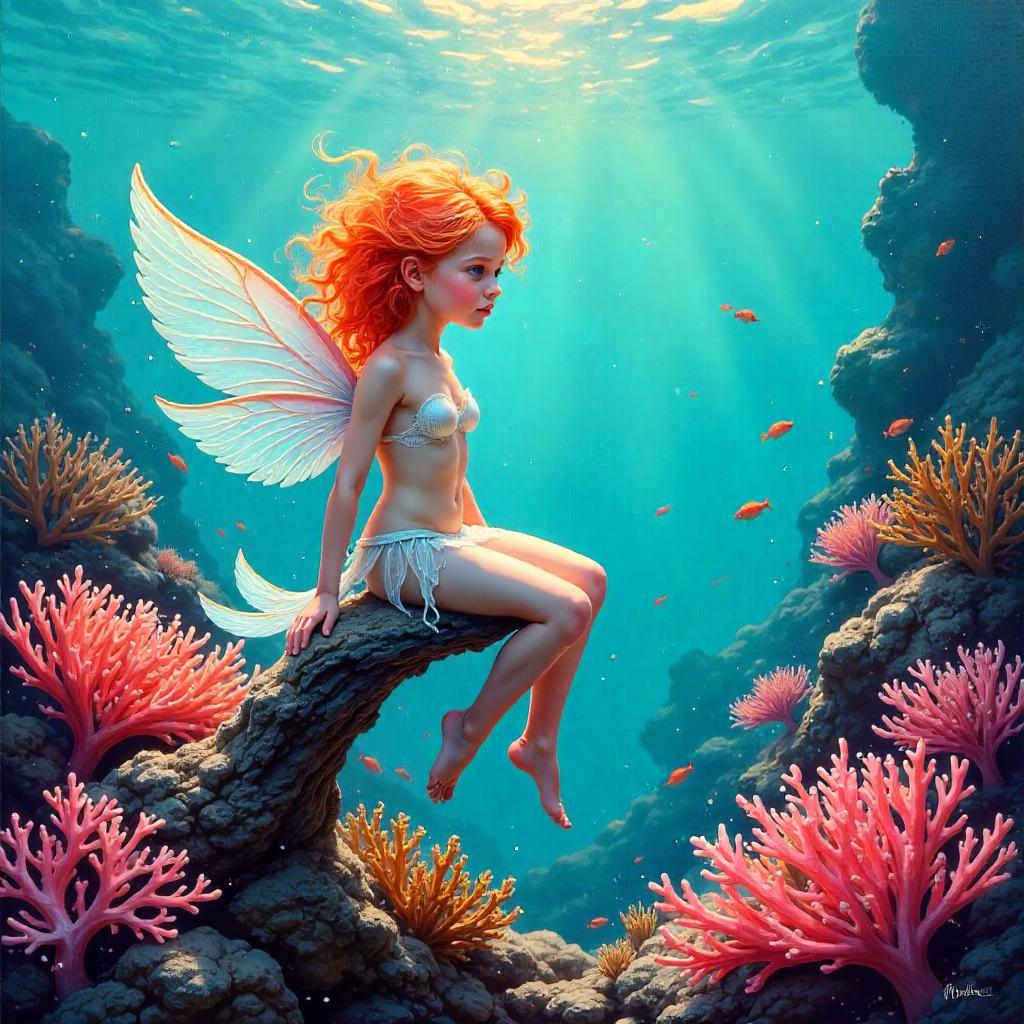 Oil Painting Sprite in a Coral Reef