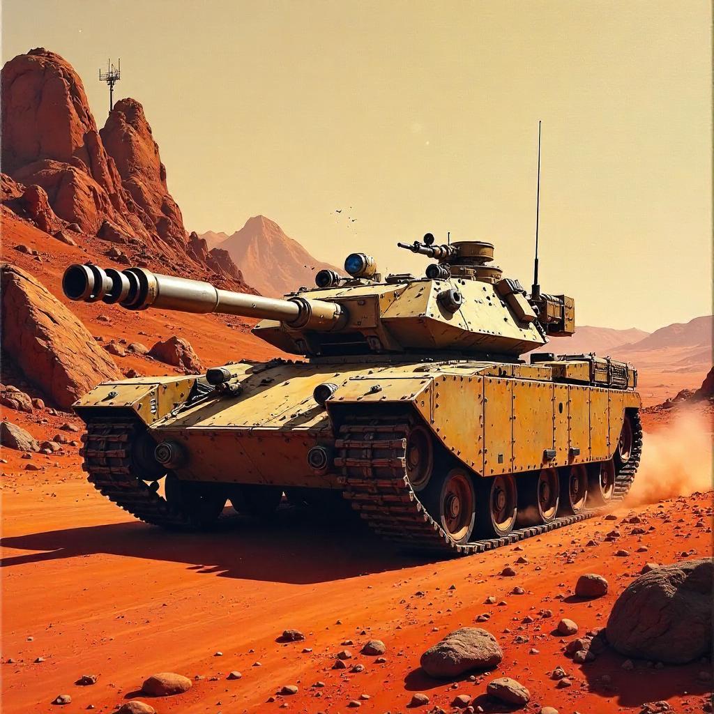 Iron Sentinel at a Martian Base