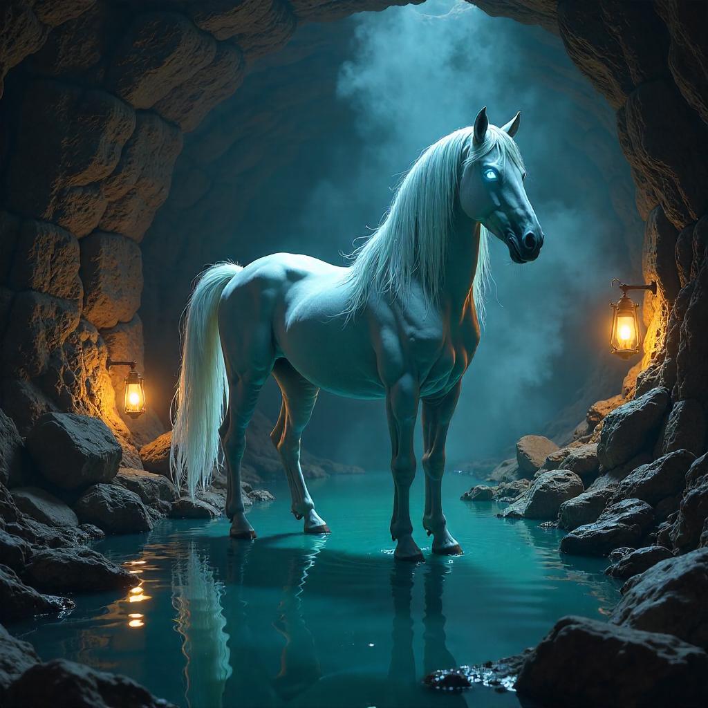 Kelpie Spirit in a Mining Chamber: Concept Art