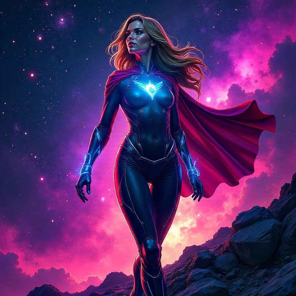 Nebula Queen: Cosmic Comic Portrait