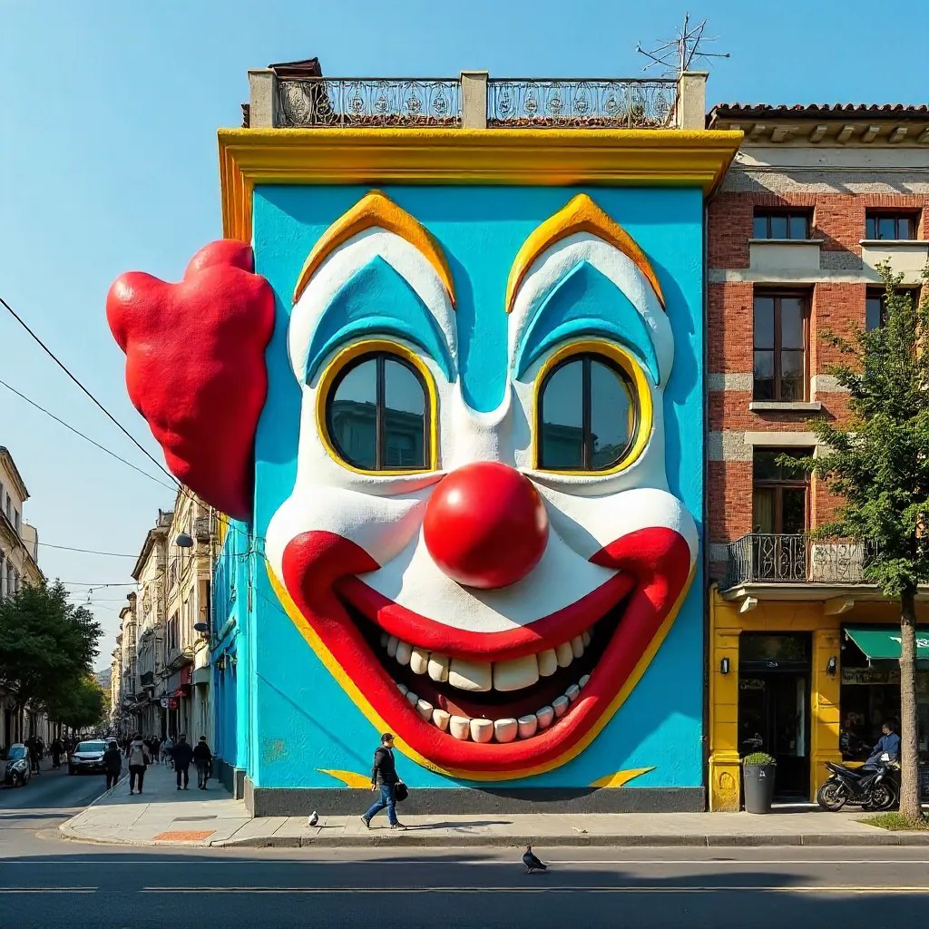 Clown-Faced Building in Ankara, Türkiye