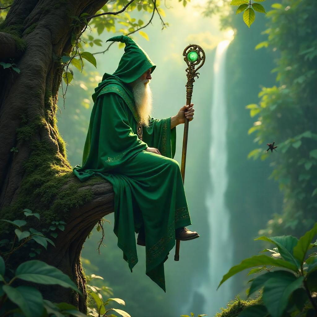 Photoreal Wizard in Jungle Canopy