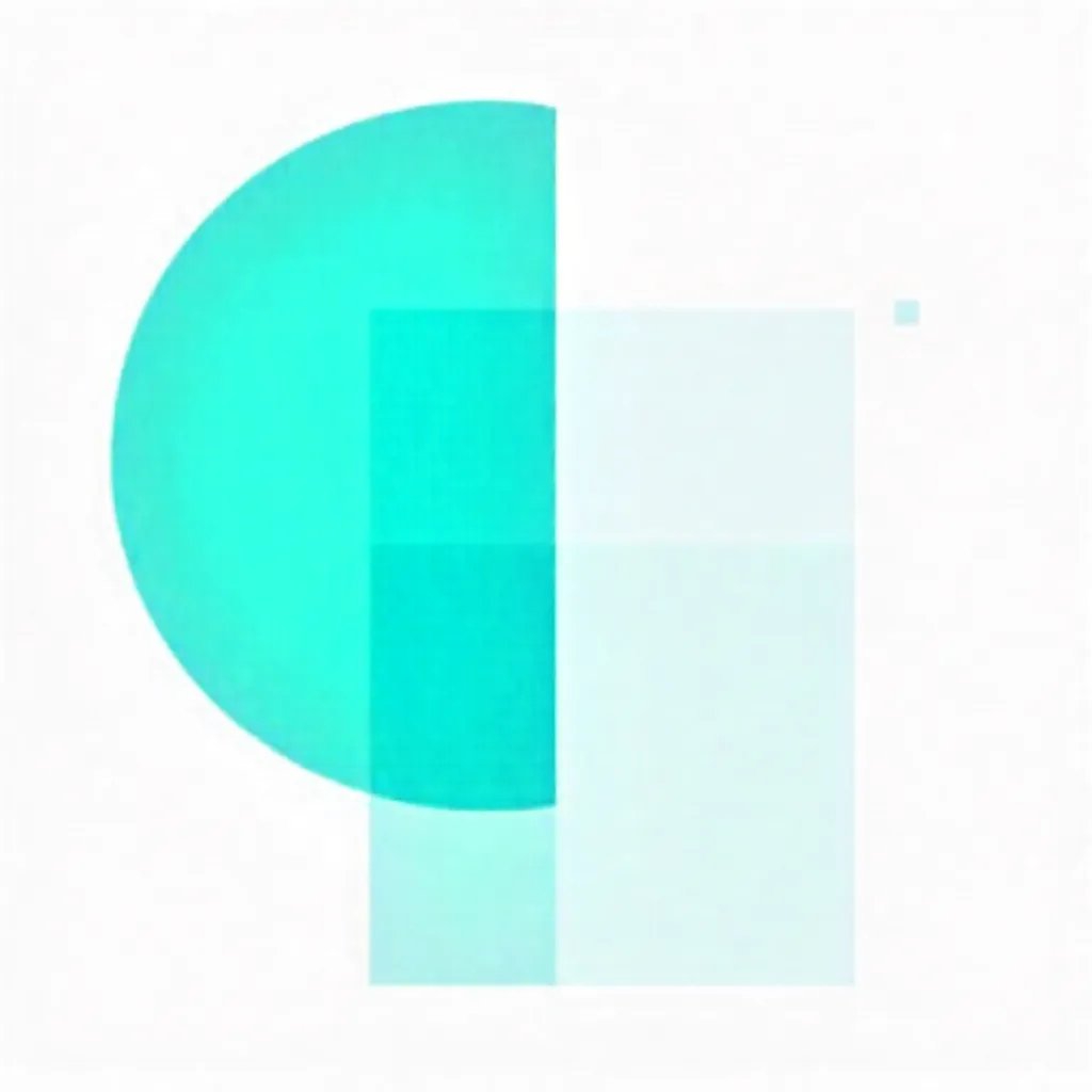 Vibrant Turquoise Geometric Minimalist Composition