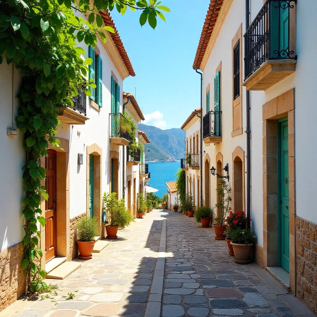 Sunlit Scopello Street in Sicily