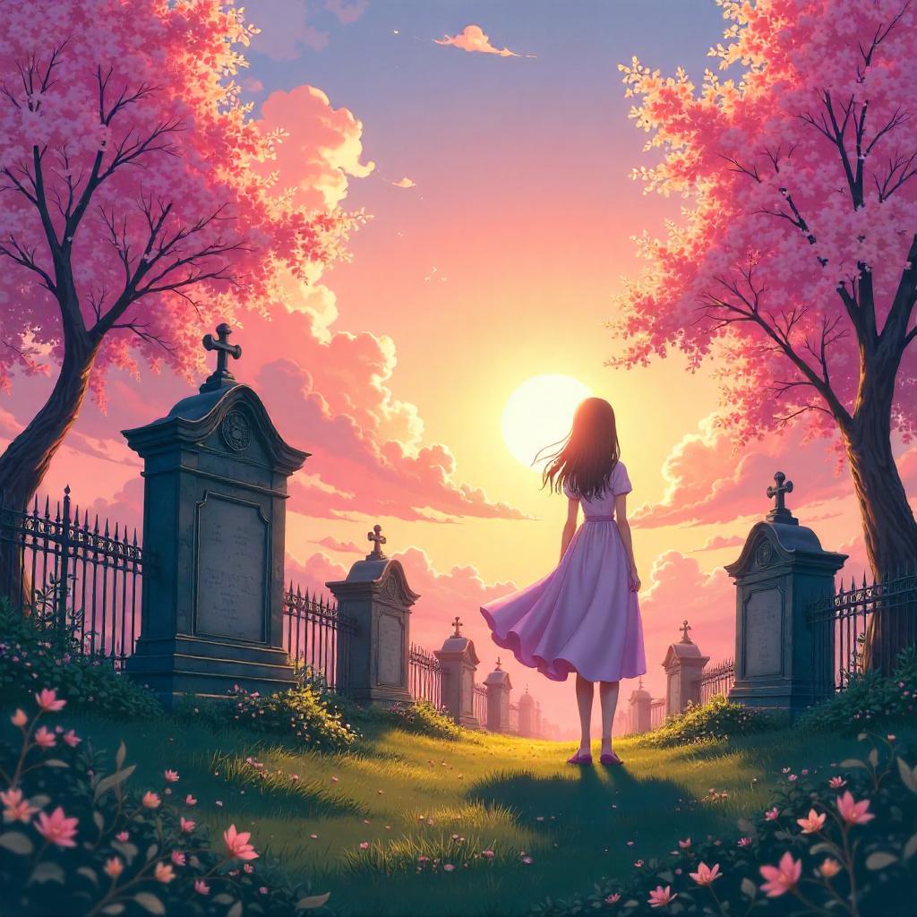 Sunrise in an Anime Graveyard