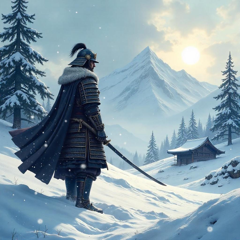 Snowbound Samurai: Cinematic Concept Art