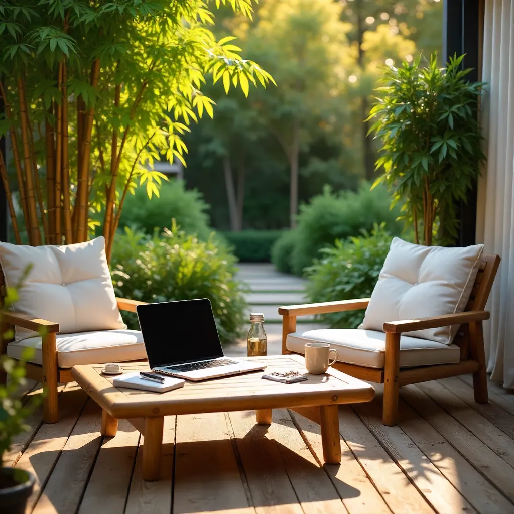 Bamboo Patio Remote Work Oasis