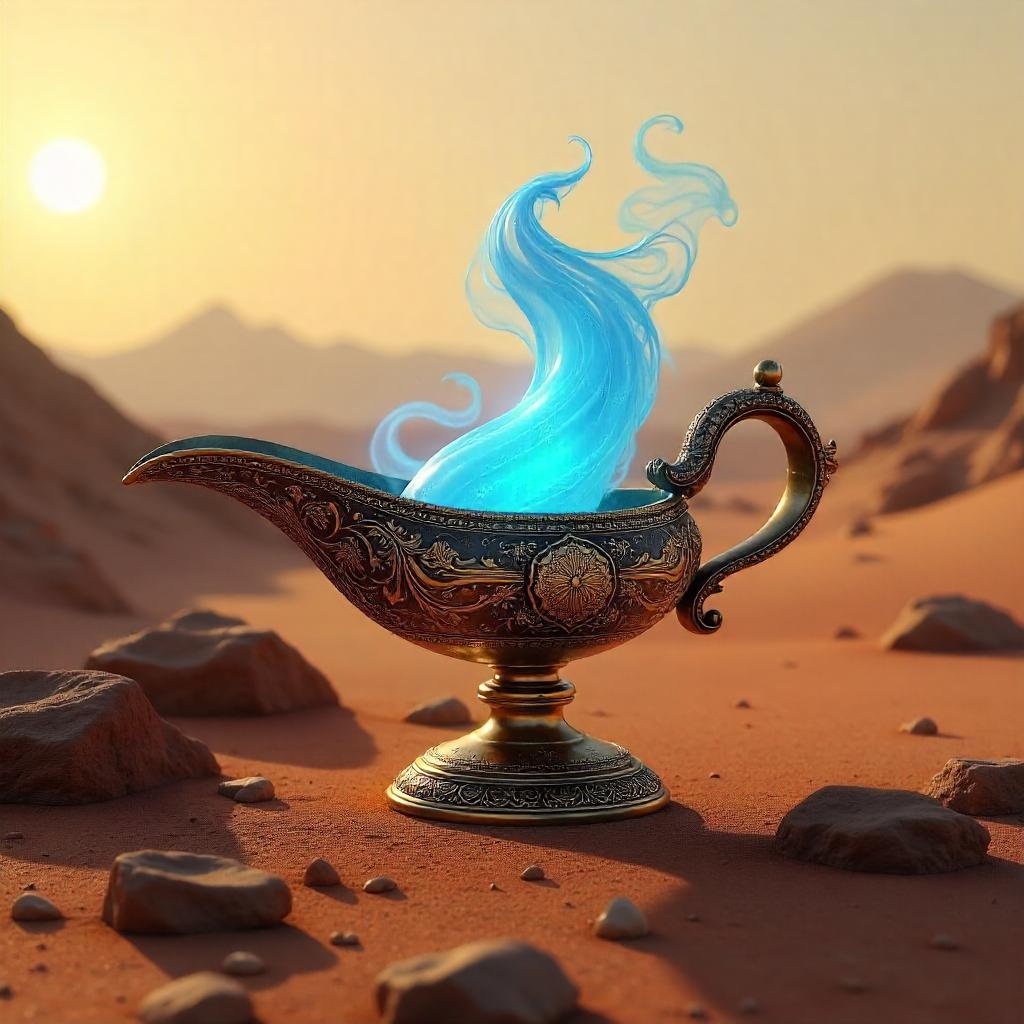 Genie on Mars: Photoreal 3D Render