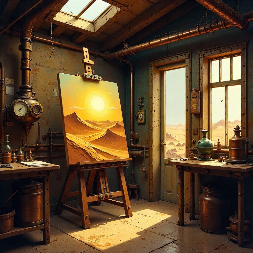 Desert Vision on Brass Gears: Oil Painting Workshop