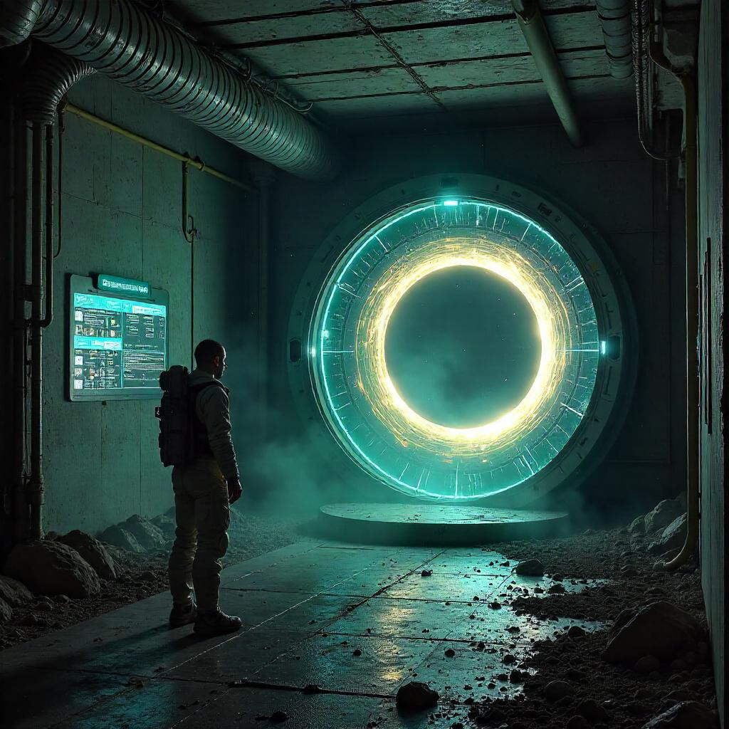 Black Hole Concept Art in a Subterranean Bunker