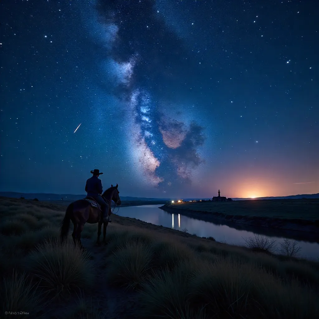 Starry Uruguayan Night with a Shooting Star