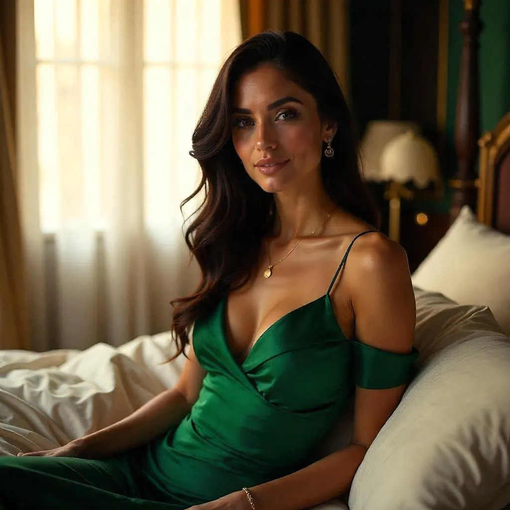 Golden-hour Portrait of a Middle Eastern Woman in a Bedroom