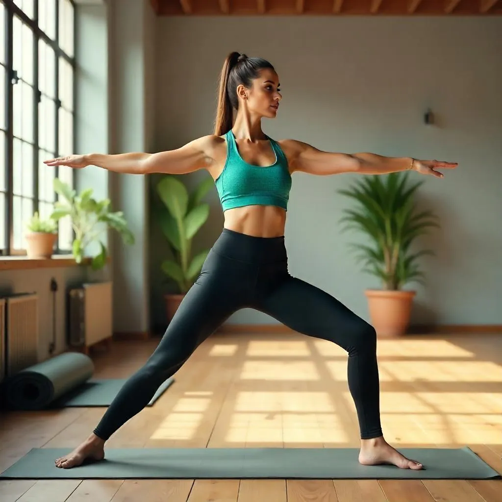 Stylish Latina in a Modern Yoga Studio