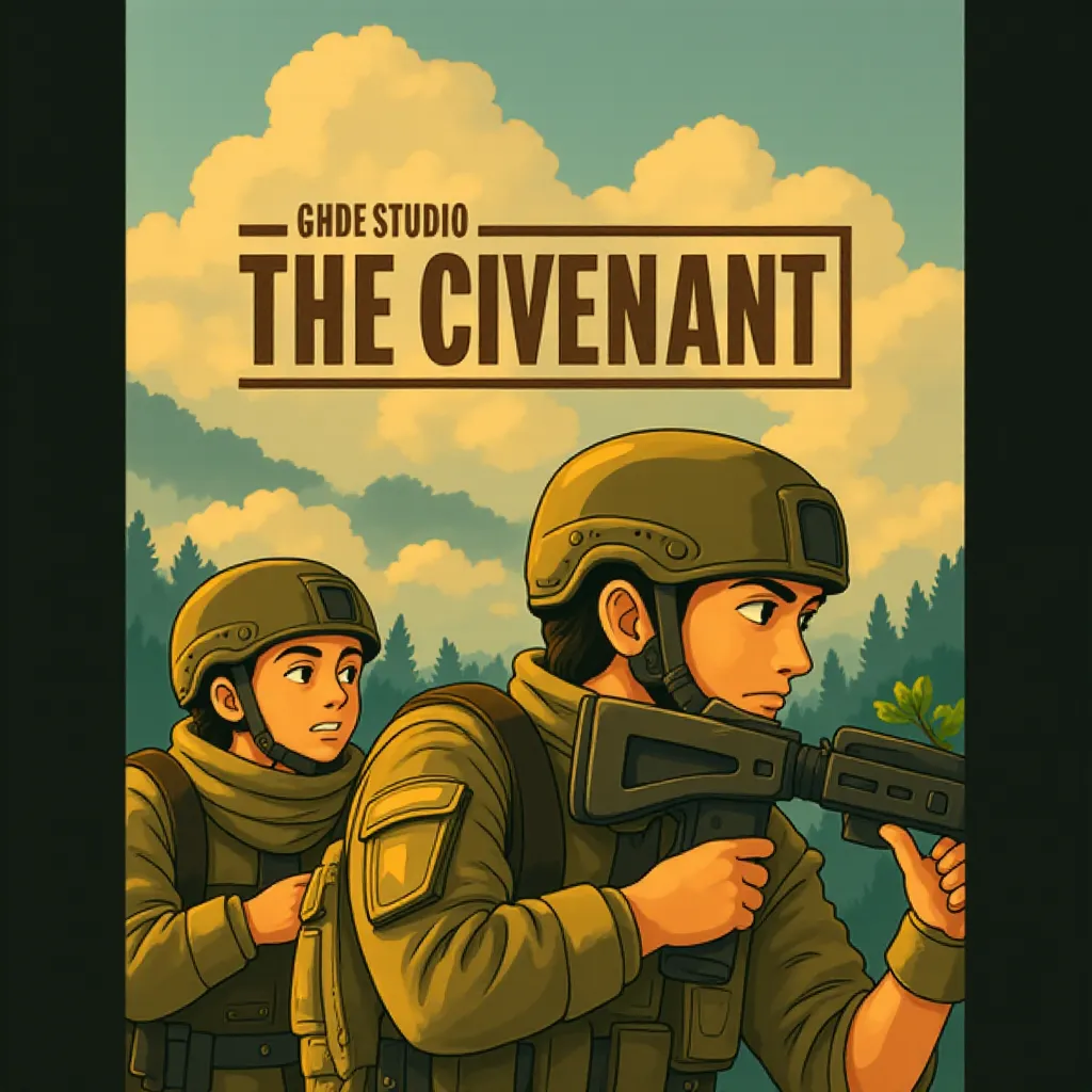 Jake Gyllenhaal and Dar Salim in The Covenant (2023) - Anime style