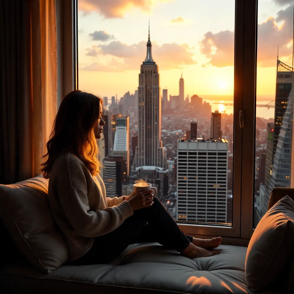 Window Seat to New York: Skyline at Dusk