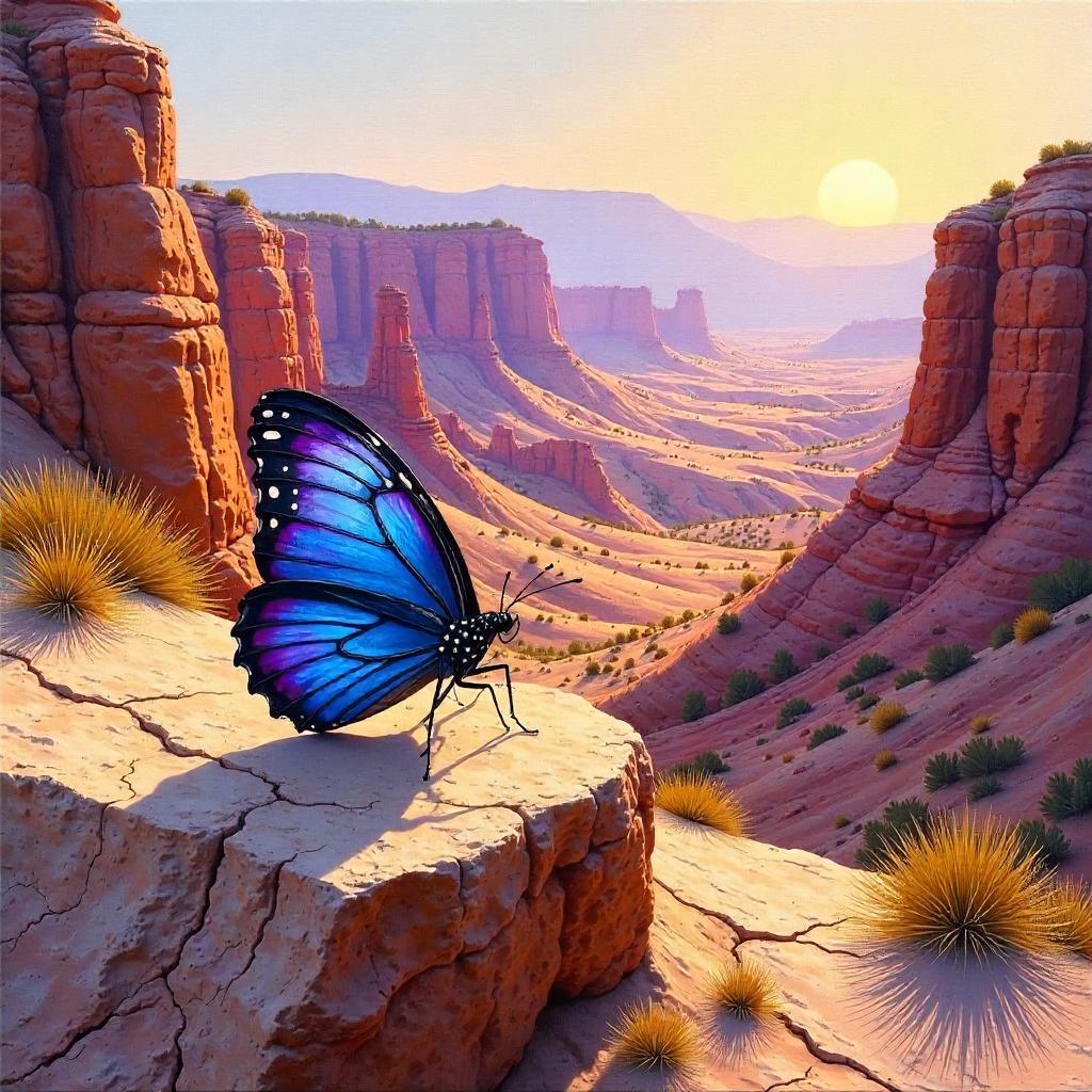 Butterfly in the Badlands: An Oil Painting