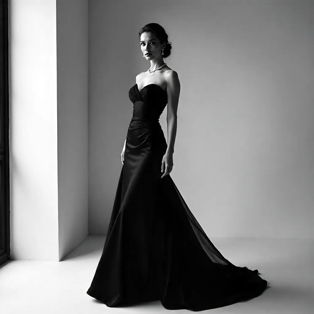 Chiaroscuro Elegance: Black-and-White Portrait