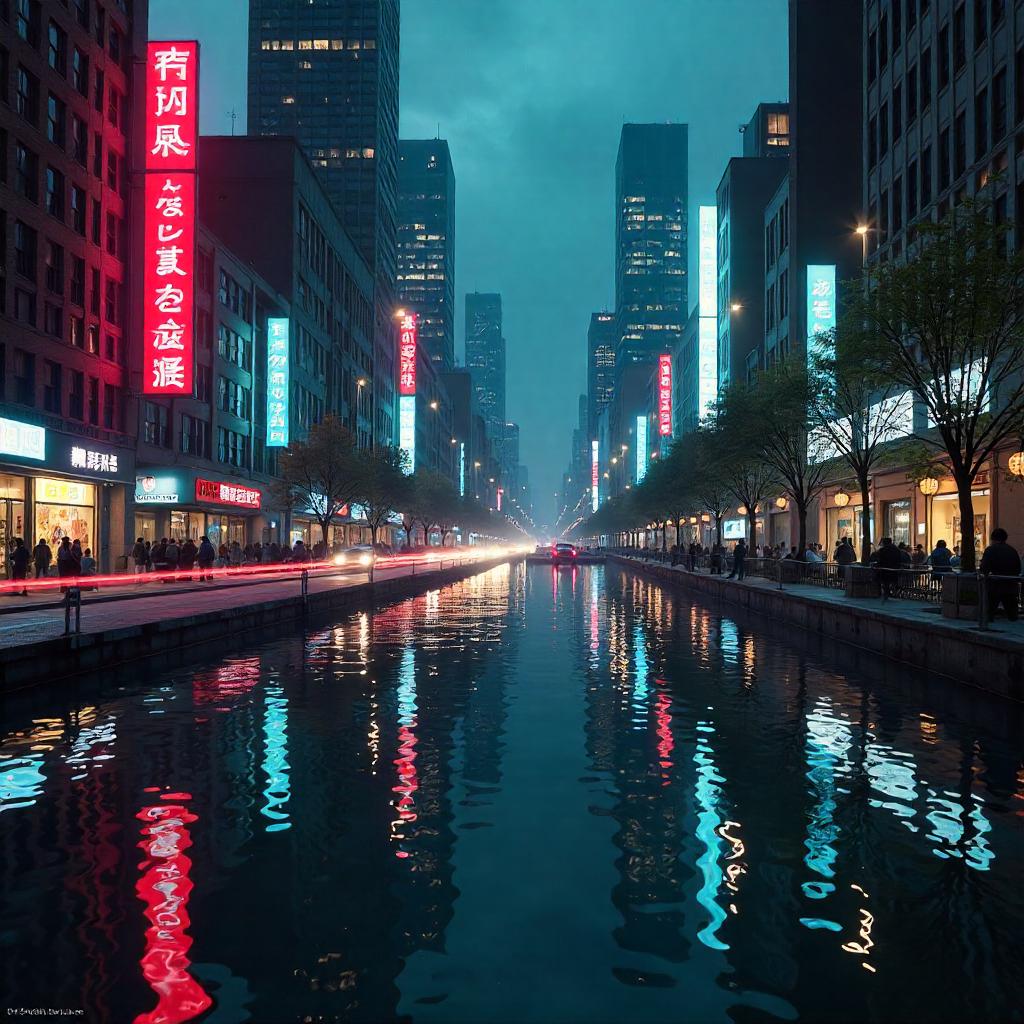 Lake in the Midst of a Crowded Street