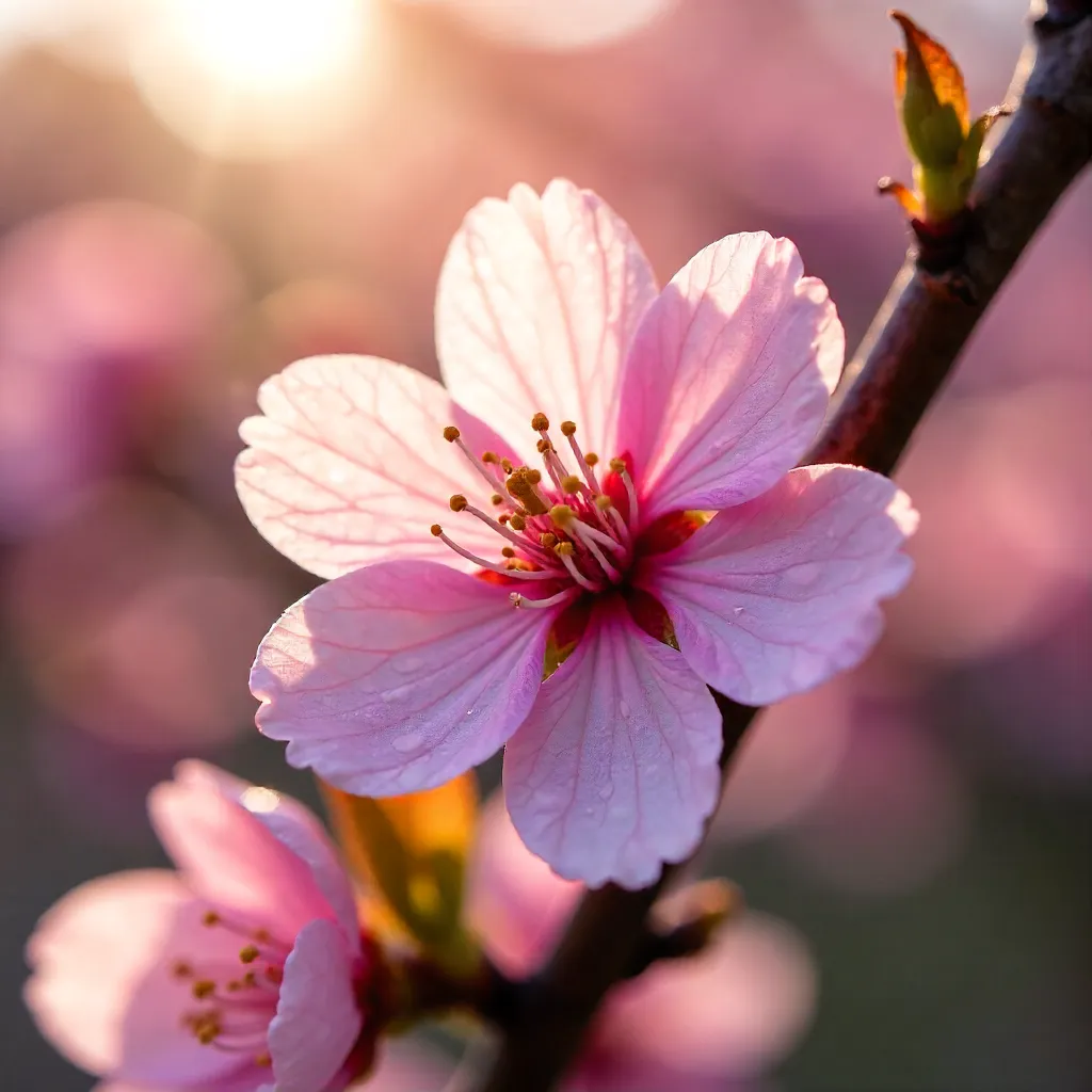 Macro Close-Up: Spring Cherry Blossoms in Bloom