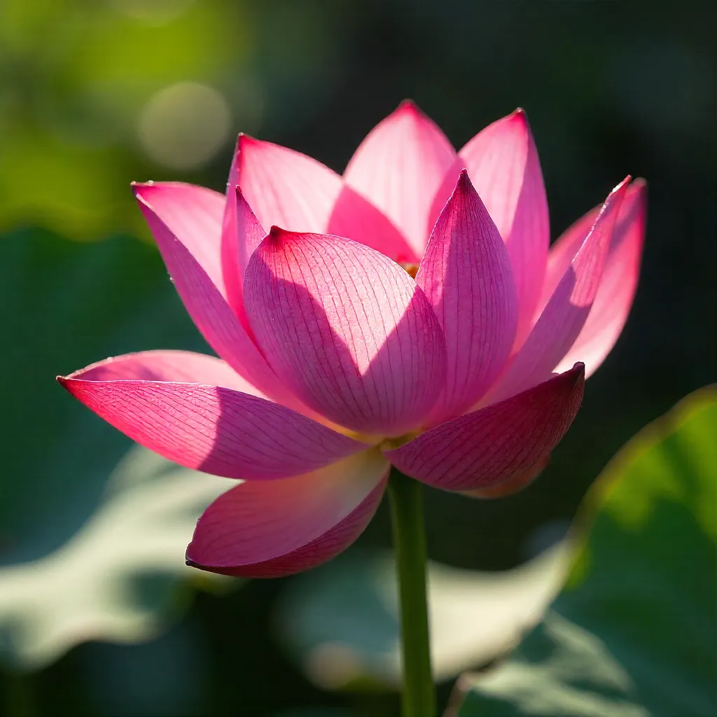 Dew-kissed Pink Lotus Macro in Summer Light