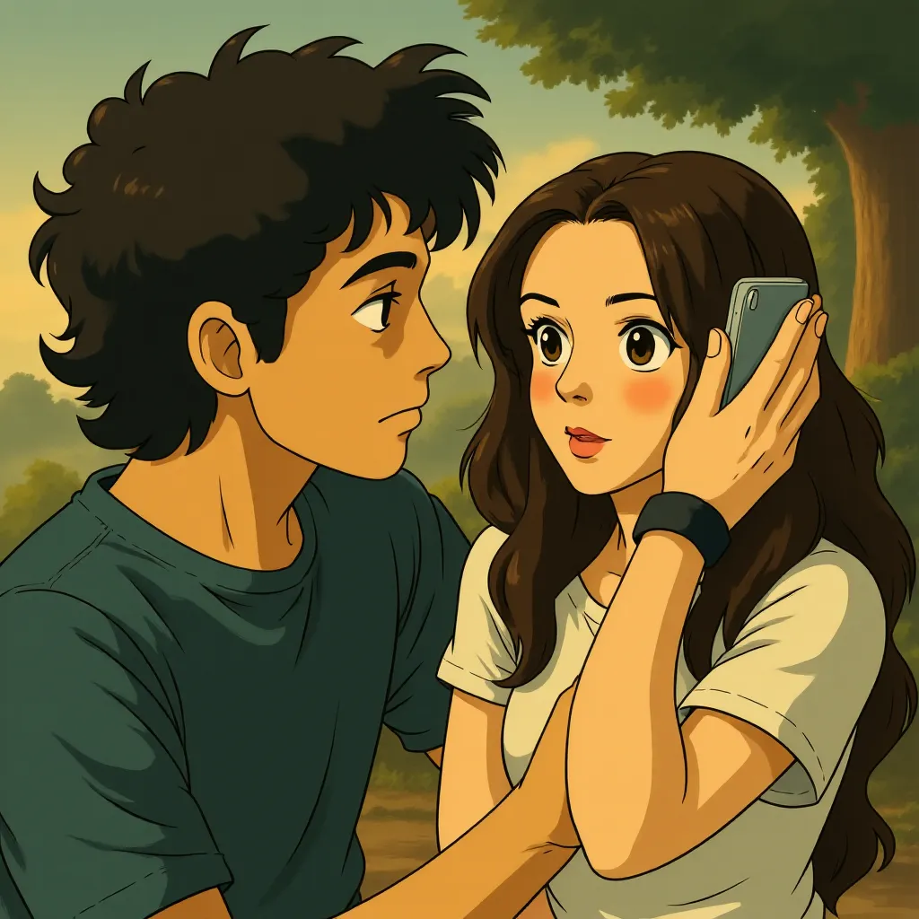Aneet Padda and Ahaan Panday in Saiyaara (2025) - Ghibli style