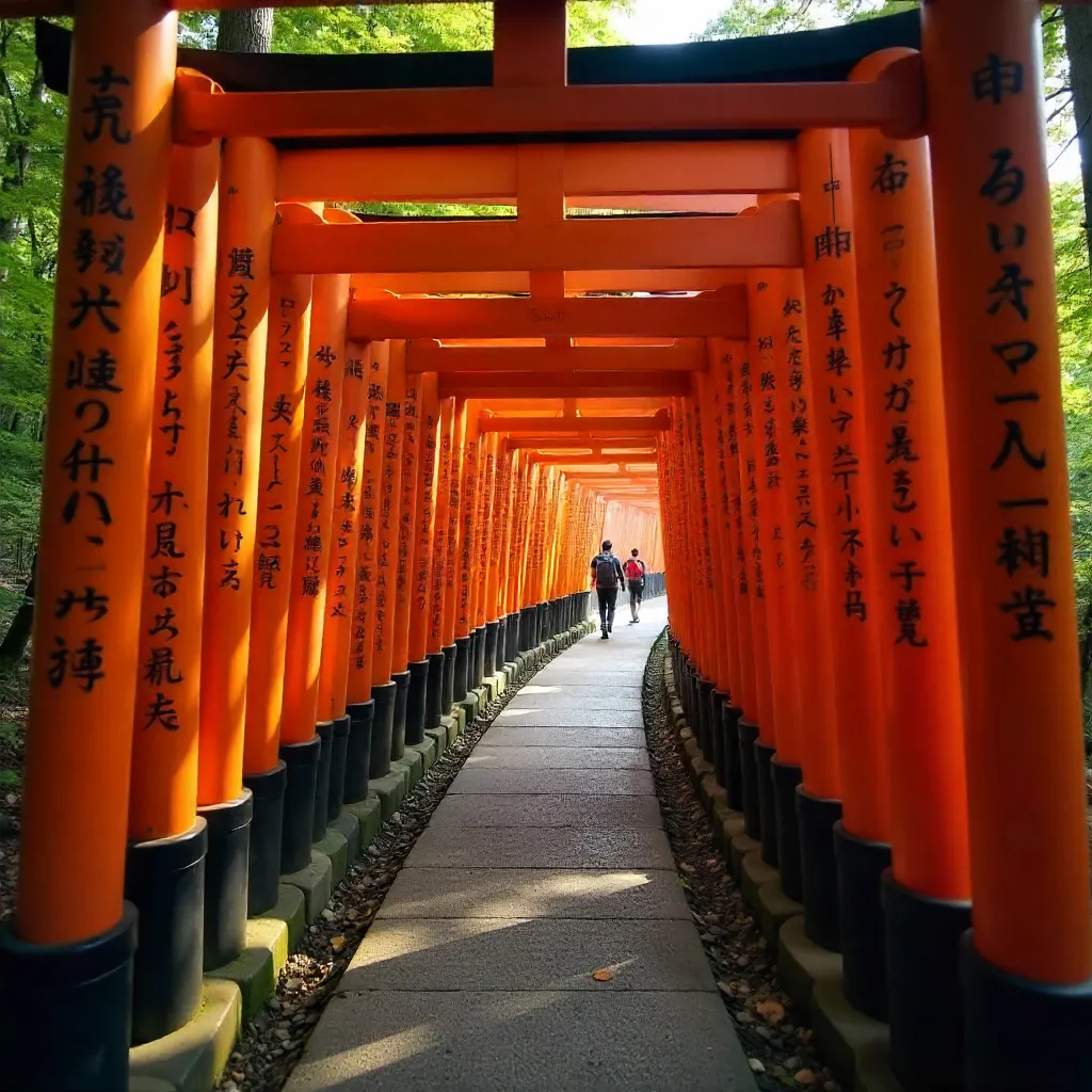 Vermilion Torii Corridor at Fushimi Inari, Kyoto