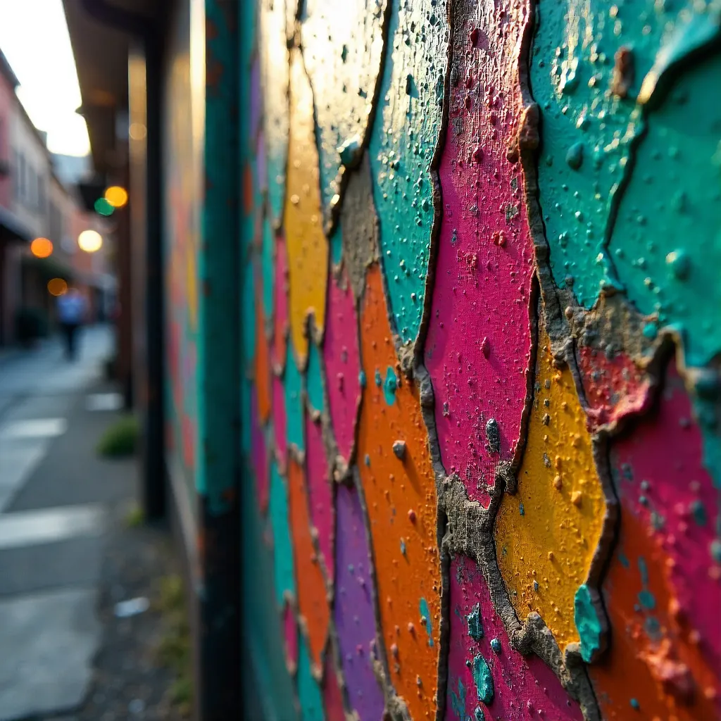 Cracked Color: Vibrant Urban Wall Texture