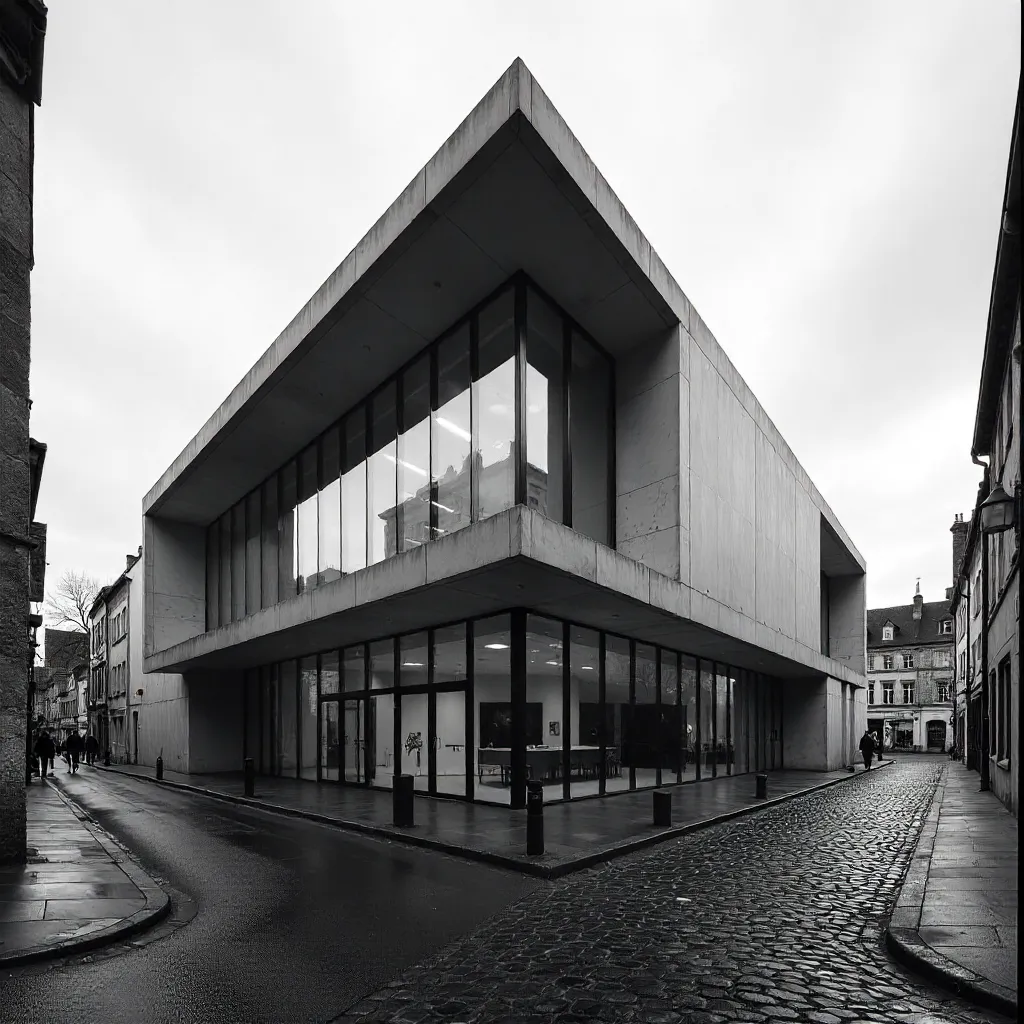 Monochrome Modern Architecture in Compiègne