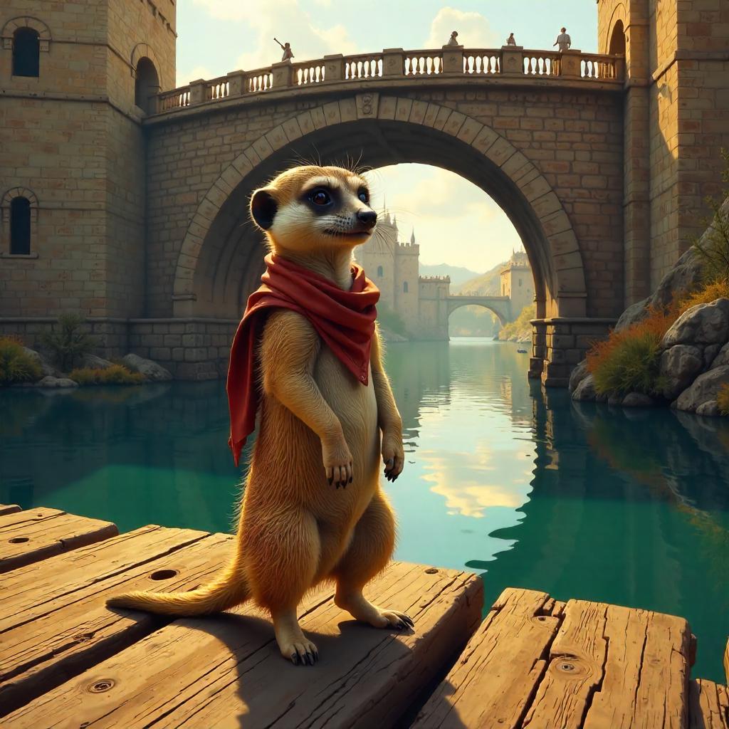 Meerkat Sentinel on a Drawbridge