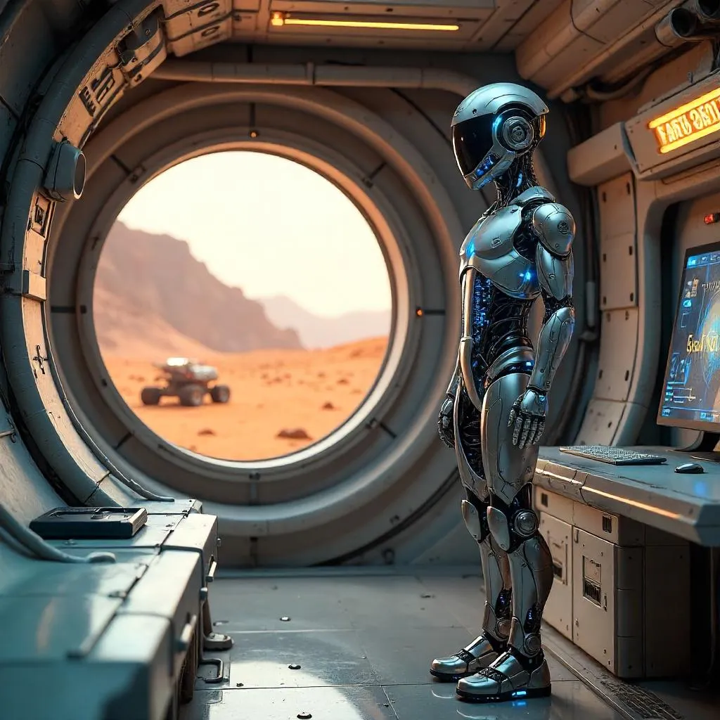 Photoreal AI Construct in a Mars Base Corridor