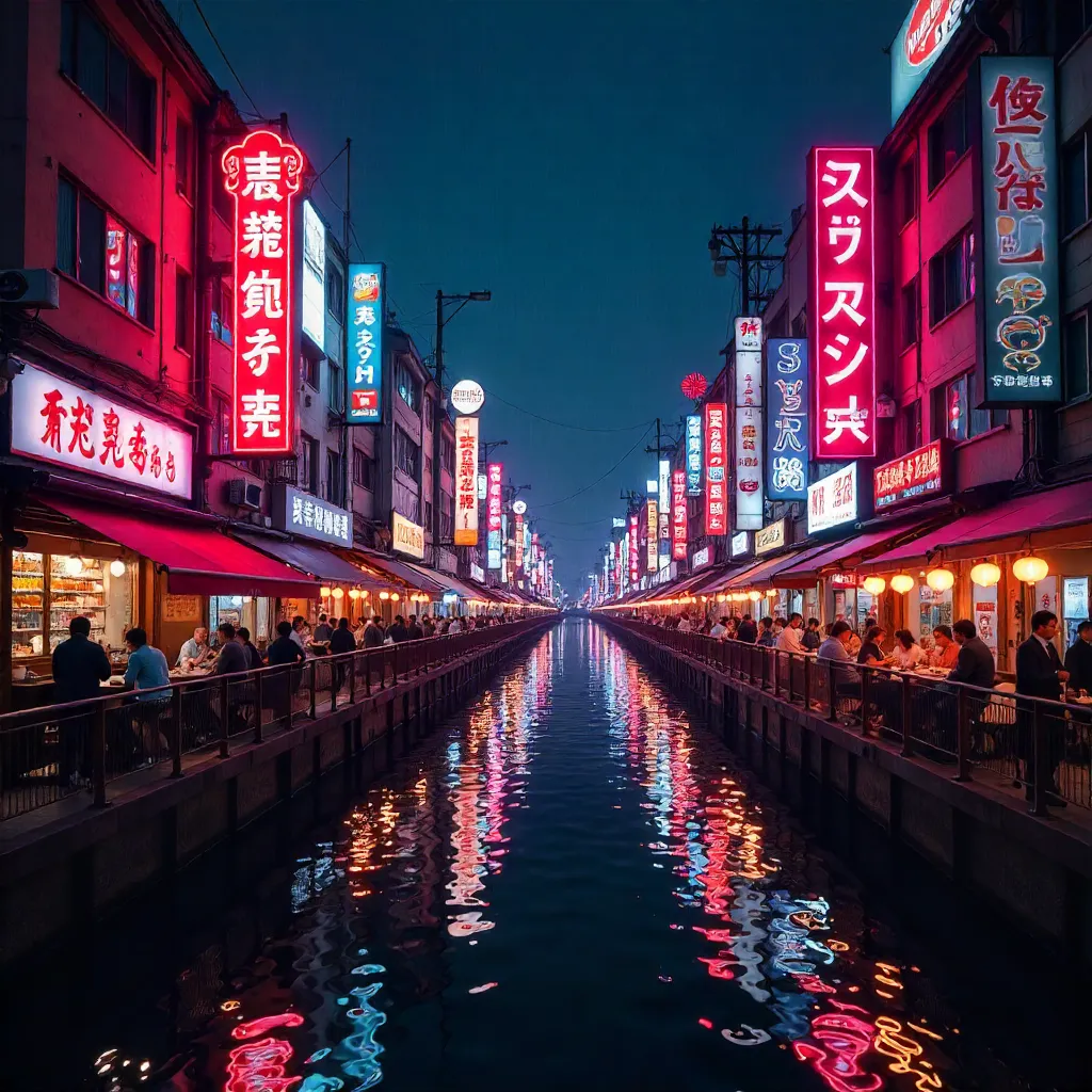 Neon Night on Dotonbori Canal, Osaka