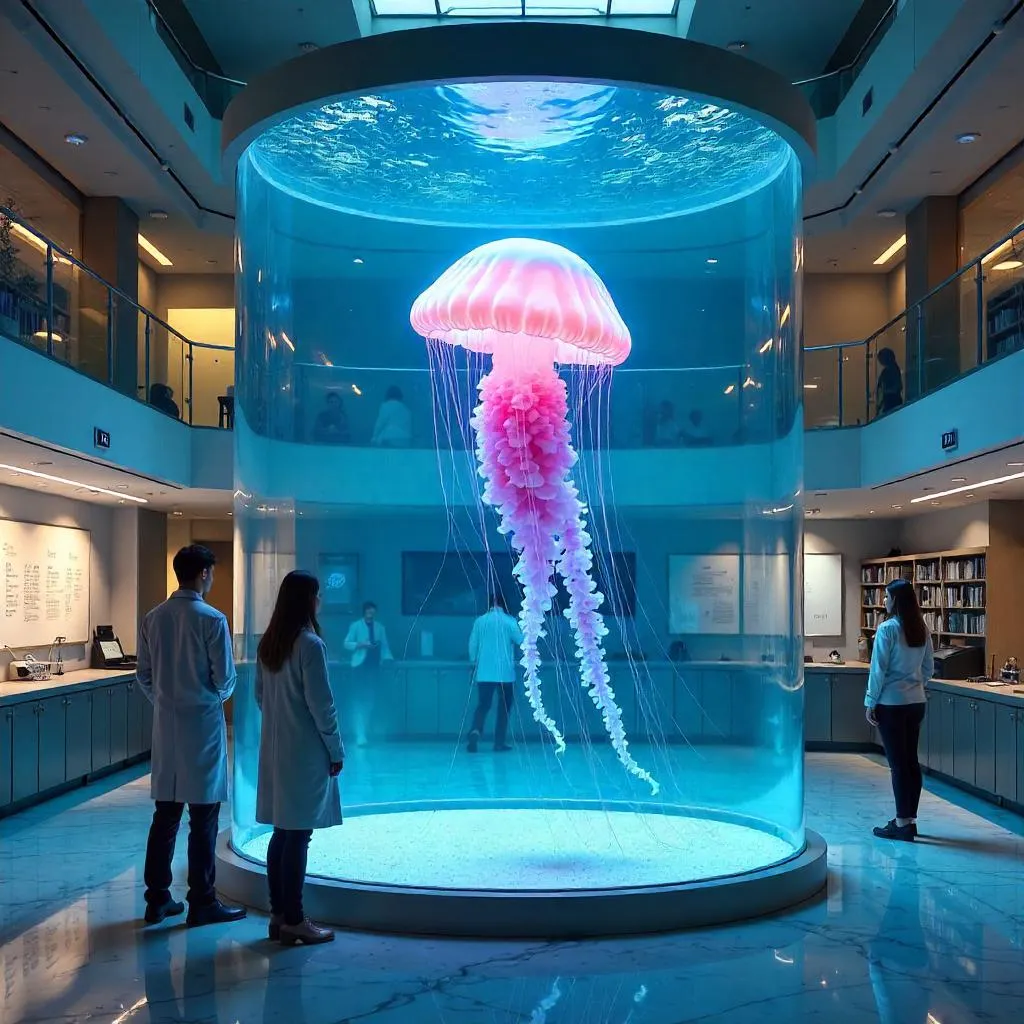 Jellyfish in a University Lab Aquarium