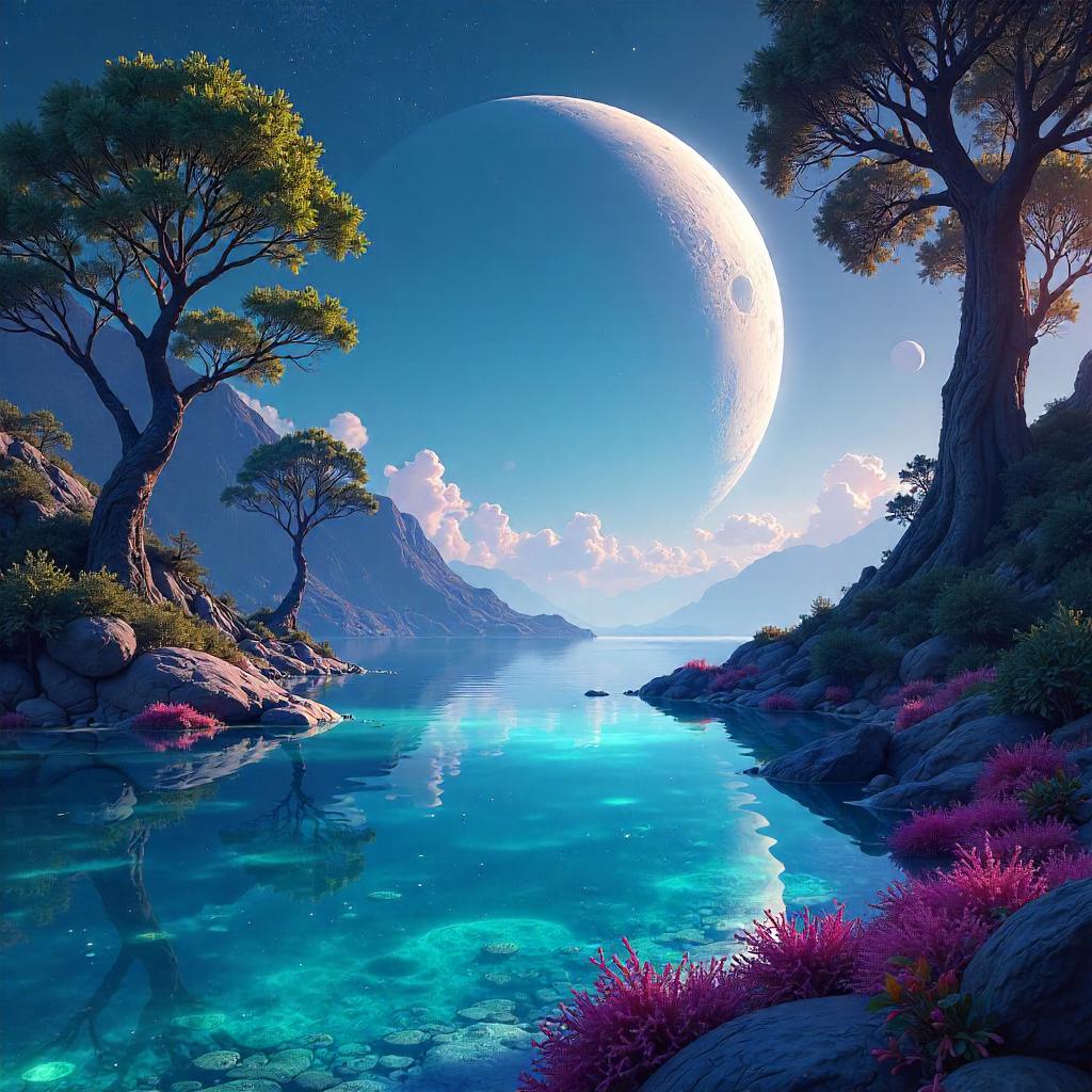 Hidden Lagoon on a Luminous Alien Planet