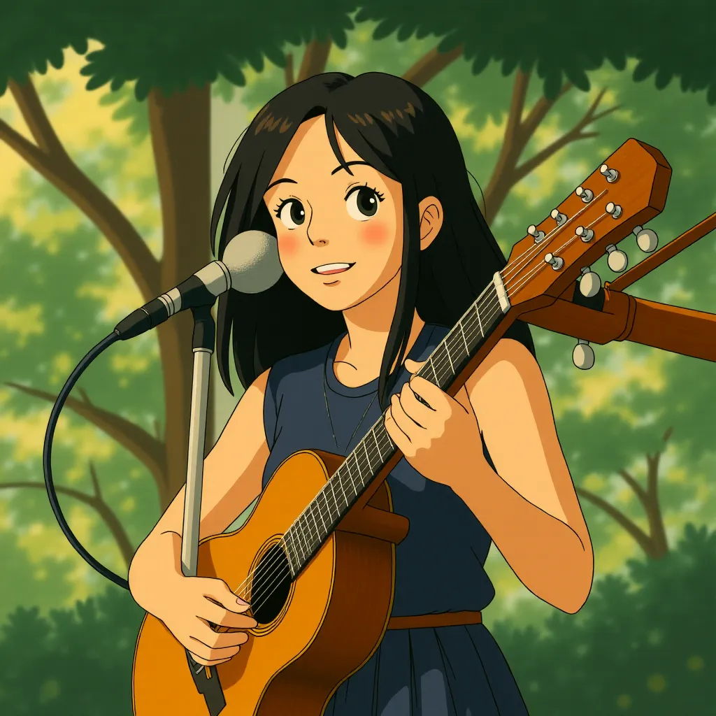 Monica Barbaro in A Complete Unknown (2024) - Anime style