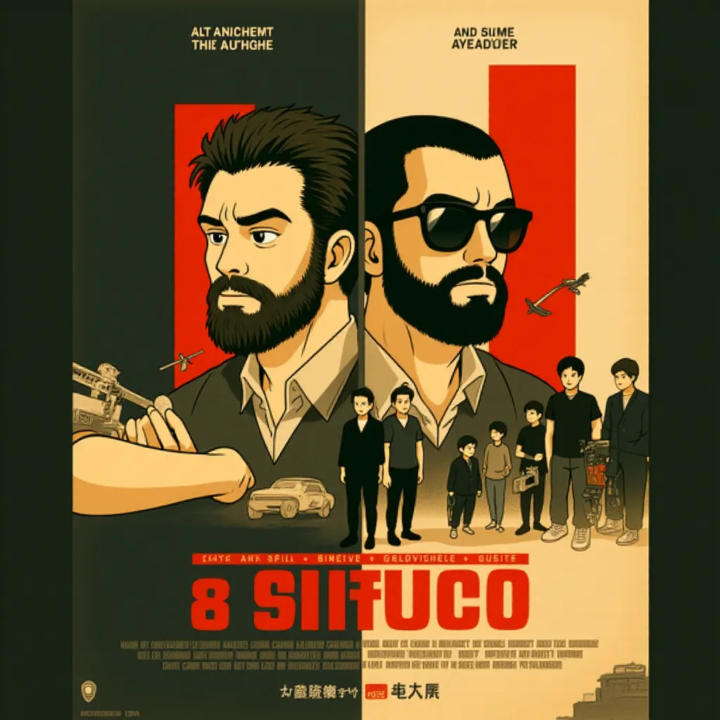 Gerard Butler, Evin Ahmad, and O'Shea Jackson Jr. in Den of Thieves: Pantera (2025) - Ghibli style
