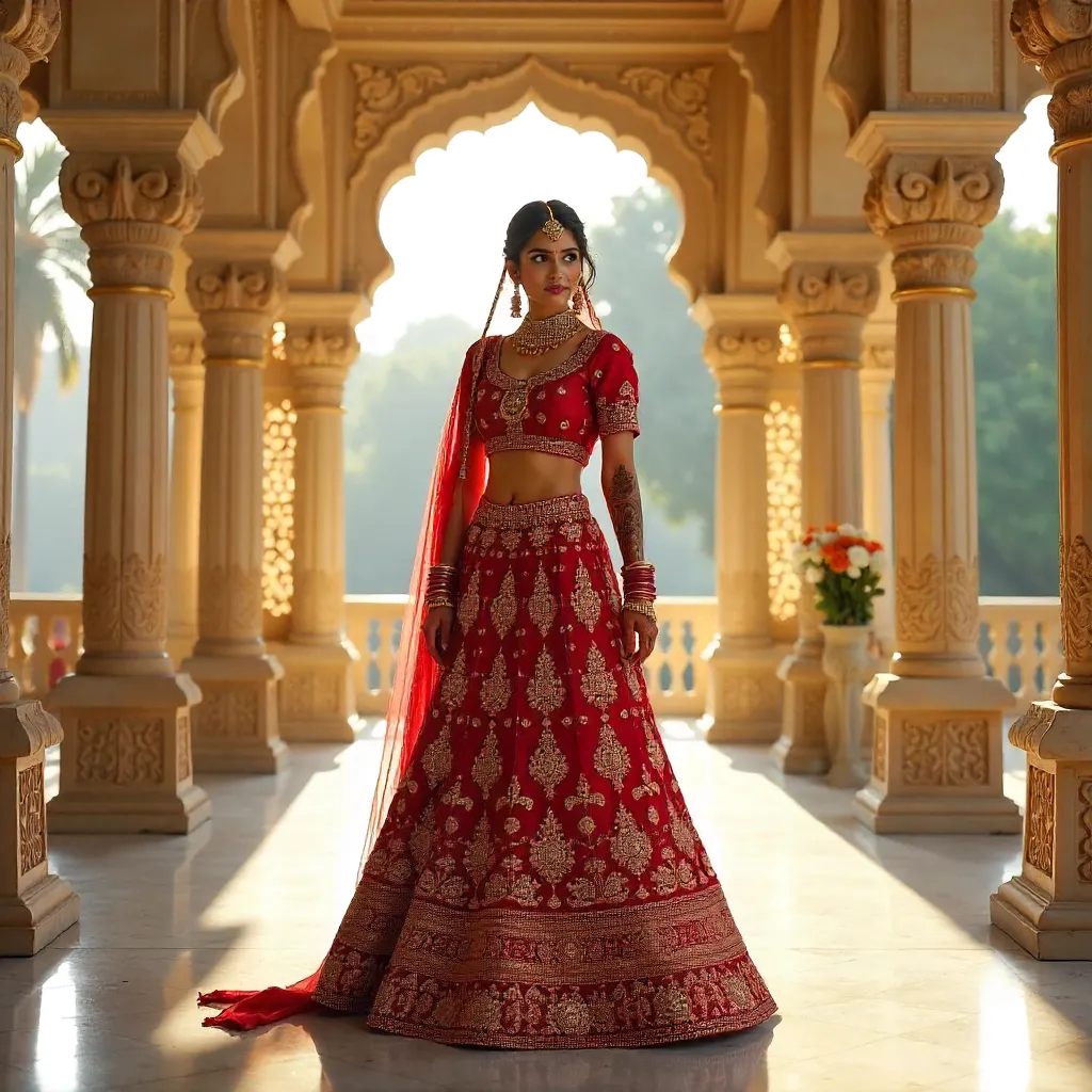 Bridal Radiance in an Ornate Pavilion