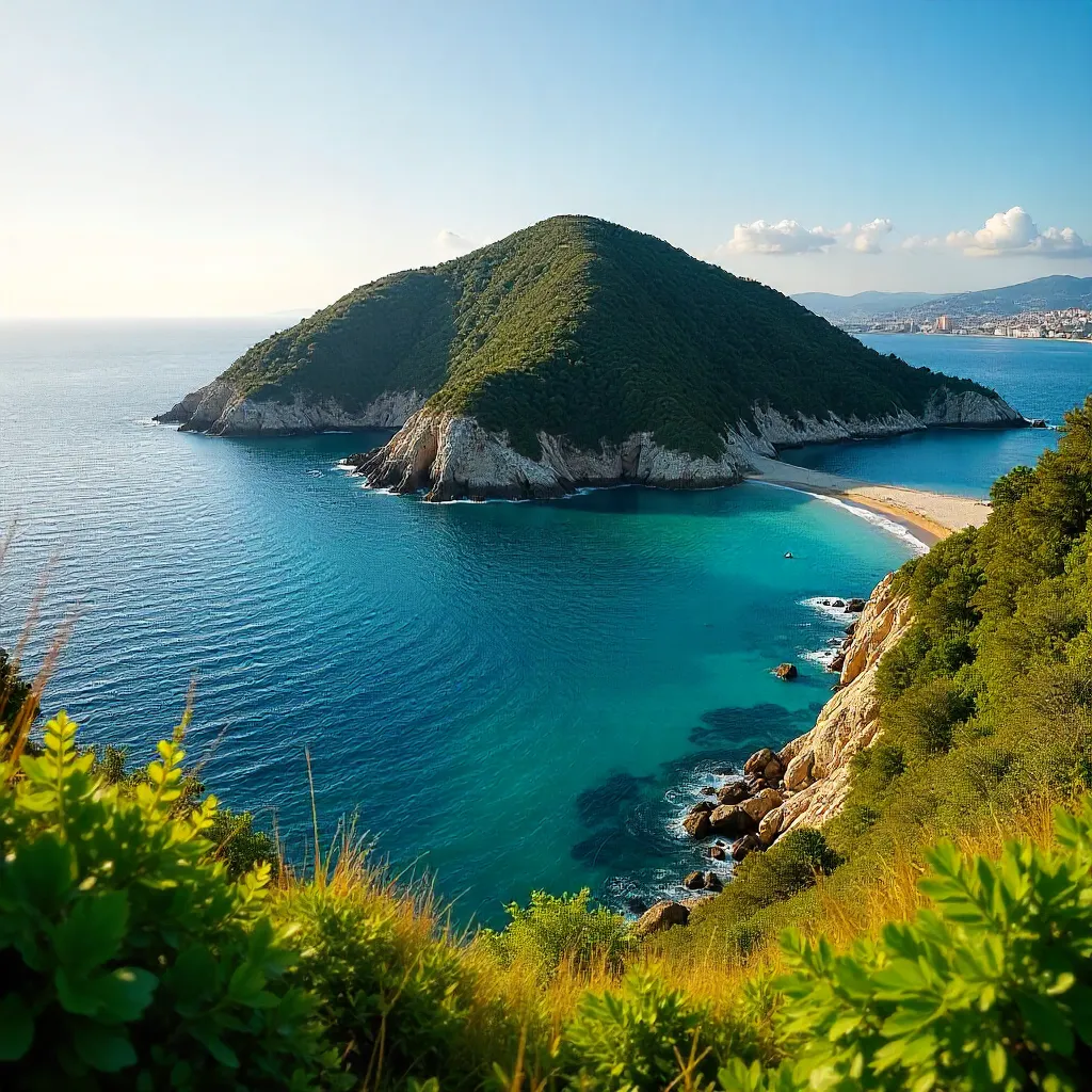 Majestic Santa Clara Island Vista over Greenery and Blue Waters