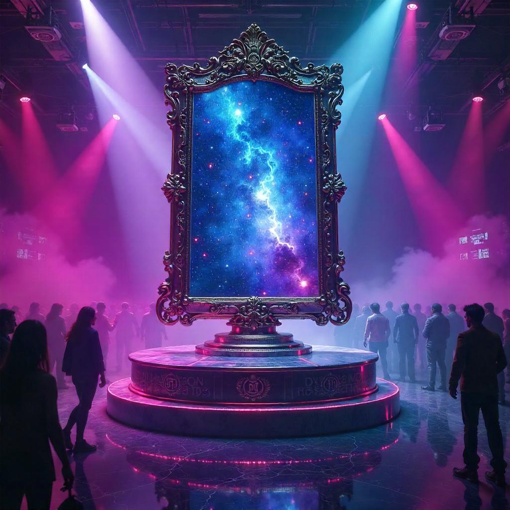 Neon Nightclub Magic Mirror: A Surreal Digital Show