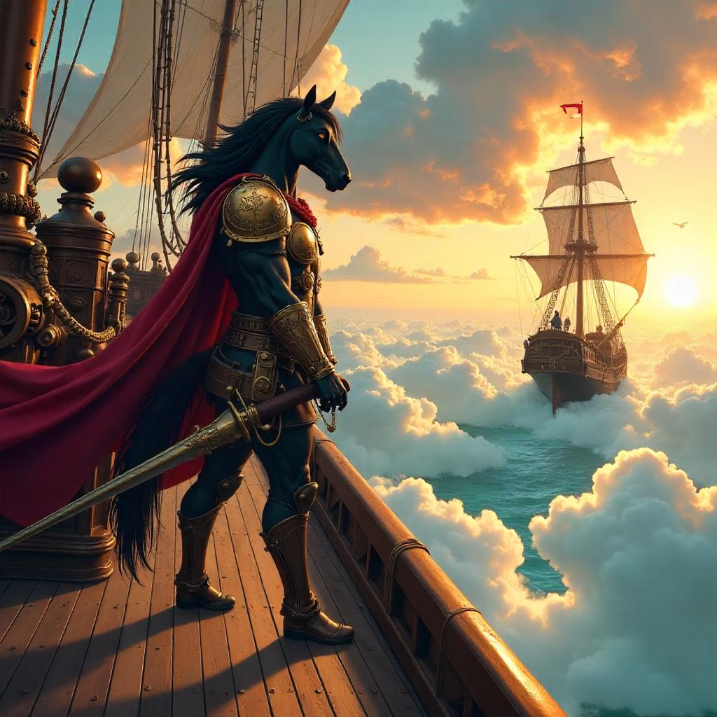 Centaur Captain on an Anime Airship