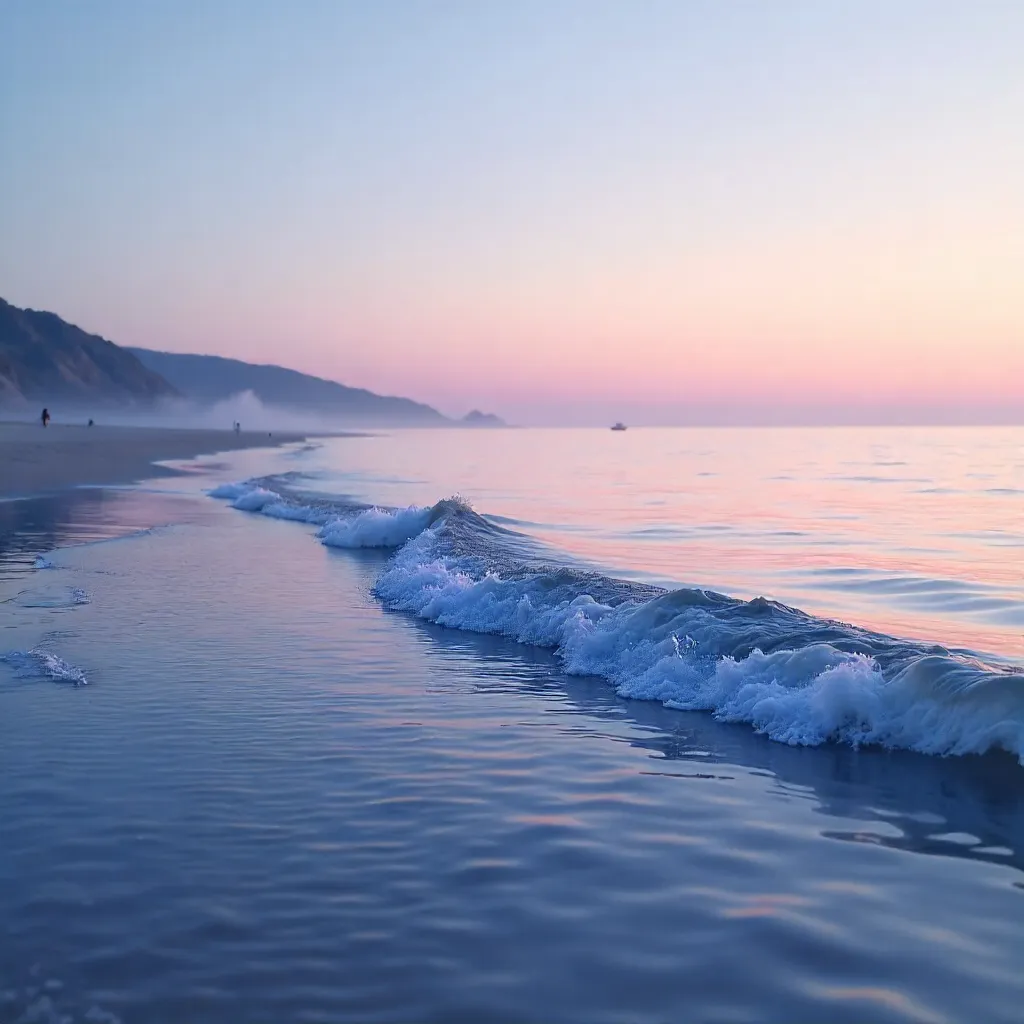 Twilight Tranquility: Ocean Waves at Dusk
